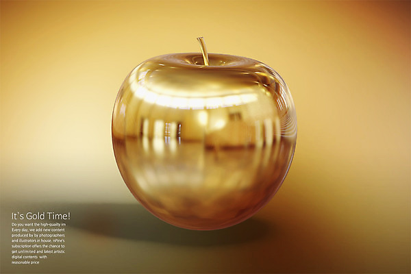 PSD 편집 편집이미지 사람없음 3D 금색 황금 사과 디지털합성 오브젝트 황금사과 편집소스 편집3D 컬러 과일 파일형식