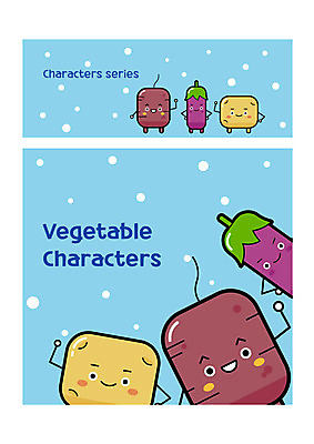 캐릭터 채소 일러스트 식재료 가지 감자 사람없음 세트 귀여움 고구마 채소캐릭터 일러캐릭터 AI파일 컨셉 뿌리채소 파일형식 벡터