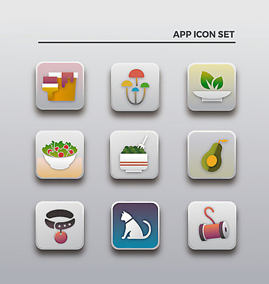 아이콘 요리 사람없음 반려동물 세트 고양이 버섯 페인트 샐러드 뜨개질 어플리케이션 그림 웹아이콘 페인트붓 목줄 아보카도 앱아이콘 2D아이콘 AI파일 동물 음식 과일 포유류 취미 붓 파일형식 벡터 반려용품