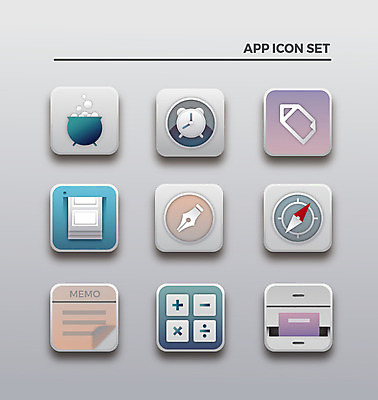 아이콘 요리 사람없음 세트 계산기 알람 메모지 어플리케이션 인쇄 나침반 문서 웹아이콘 앱아이콘 2D아이콘 AI파일 문구용품 사무용품 장비 파일형식 벡터