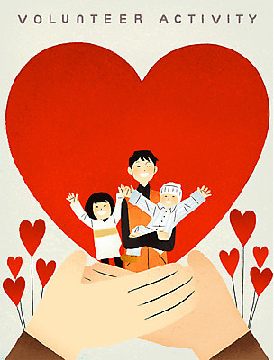 PSD 손 여자 남자 어린이 일러스트 안기 사랑 서기 웃음 성인 신체부위 세명 하트 봉사 자원봉사자 온기 국내일러스트 모양 감정 모션 표정 사람 도움 파일형식