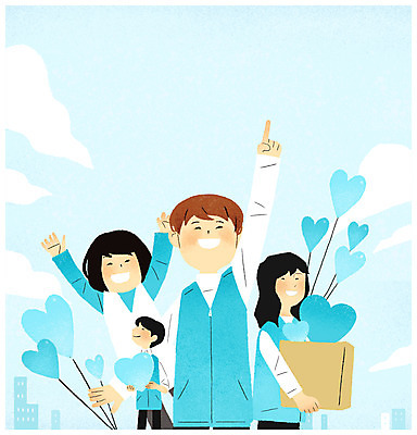 PSD 여자 남자 일러스트 협력 사랑 서기 웃음 들기 여러명 상반신 성인 하트 봉사 자원봉사자 풍선 국내일러스트 모양 감정 다수 모션 표정 사람 도움 파일형식