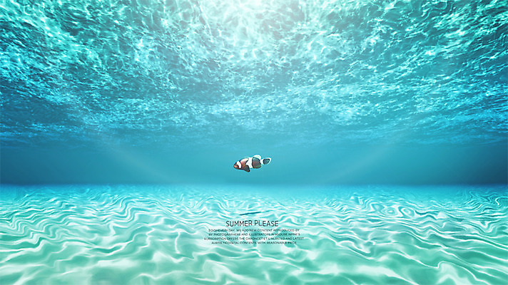 PSD 편집이미지 한마리 어류 사람없음 그래픽 여름 3D 바닷속 수중동물 디지털합성 흰동가리 디지털아트 편집3D 동물 1 계절 수중 파일형식