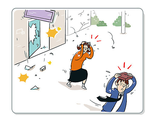 전신 여자 남자 가방 일러스트 간판 상반신 성인 야외 두명 건물 머리 가림 보호 자연재해 지진 국내일러스트 AI파일 건축물 잡화 컨셉 모션 사람 신체부위 재해 파일형식 벡터