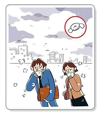 여자 남자 일러스트 마스크 서기 상반신 성인 야외 두명 건물 직장인 찡그림 자연재해 외출 공기 황사 미세먼지 국내일러스트 AI파일 직업 건축물 모션 표정 사람 재해 먼지 파일형식 벡터