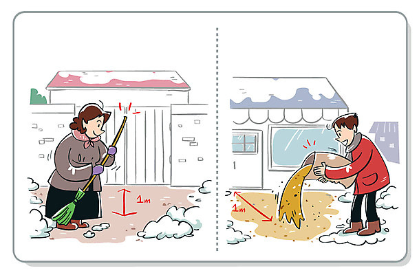 전신 여자 남자 모래 겨울 일러스트 서기 성인 두명 눈 자연재해 빗자루 예방 안전사고 제설 폭설 국내일러스트 AI파일 자연요소 계절 모션 날씨 눈_날씨 안전 사람 사건 청소도구 재해 파일형식 벡터