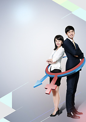 전신 PSD 편집이미지 여자 남자 서기 20대 성인 두명 옆모습 팔짱 한국인 등맞대기 비즈니스맨 비즈니스우먼 동료 남자기호 여자기호 이미지편집 뷰포인트 비즈니스 관계 모션 사람 동양인 청년 직장인 성별기호 파일형식