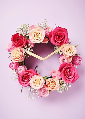 포토 JPG 스튜디오촬영 꽃 시계 백그라운드 실내 사람없음 하이앵글 장미 시곗바늘 안개꽃 국내포토 식물 뷰포인트 내부 한해살이풀 파일형식