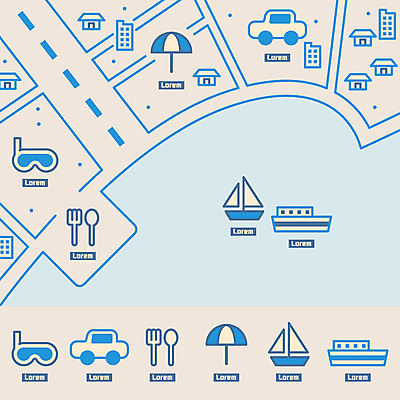 아이콘 바다 포크 지도 요트 자동차 수저 사람없음 여름 세트 식당 해수욕장 잠수 외식 수경재배 선박 2D아이콘 AI파일 식기 계절 육상교통 수상교통 배_교통 상점 파일형식 벡터