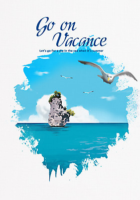 PSD 영어 바다 섬 일러스트 캘리그라피 갈매기 수채화 사람없음 여름 야자수 감성 필기체 국내일러스트 나무 문자 계절 컨셉 조류 파일형식