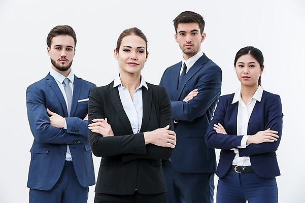 포토 JPG 스튜디오촬영 서양인 외국인 여자 남자 실내 서기 동양인 정장 여러명 상반신 20대 성인 앞모습 팔짱 비즈니스맨 비즈니스우먼 동료 리더 팀장 국내포토 옷 뷰포인트 다수 비즈니스 관계 모션 사람 인종 청년 내부 직장인 파일형식