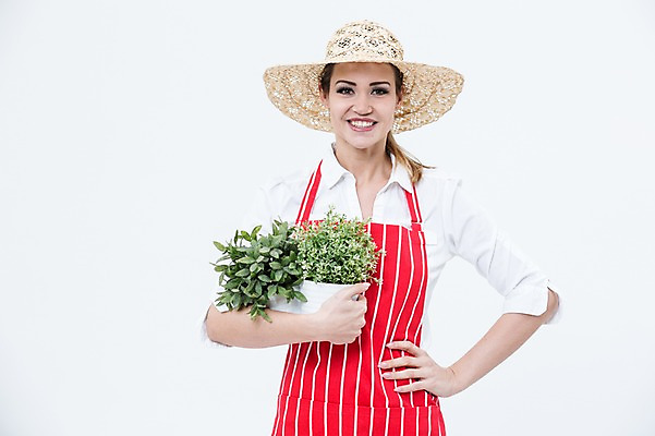 포토 JPG 스튜디오촬영 서양인 외국인 모자 여자 화분 허리손 실내 한명 서기 웃음 상반신 20대 성인 앞모습 앞치마 플로리스트 국내포토 직업 1 잡화 뷰포인트 포즈 모션 표정 사람 인종 청년 내부 파일형식
