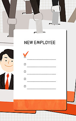 PSD 남자 일러스트 회사 한명 미소 상반신 성인 직장인 비즈니스맨 신입사원 사원증 신입 입사 체크리스트 국내일러스트 직업 1 비즈니스 표정 사람 파일형식