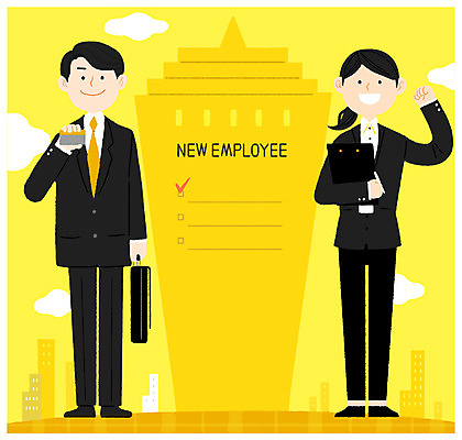 전신 PSD 여자 남자 일러스트 회사 프레임 서기 들기 정장 성인 두명 건물 직장인 비즈니스맨 비즈니스우먼 신입사원 파일 사원증 신입 입사 체크리스트 프레임일러스트 국내일러스트 직업 건축물 옷 비즈니스 모션 사람 파일형식