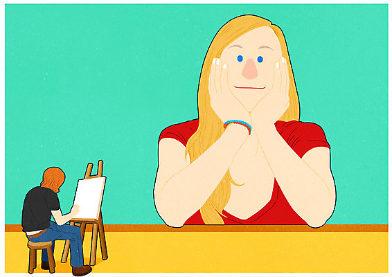 전신 PSD 모델 여자 남자 포스터 포즈 일러스트 미술 상반신 성인 두명 턱괴기 그리기 이젤 그림 화가 소인국 국내일러스트 직업 모션 문화예술 사람 미술도구 파일형식