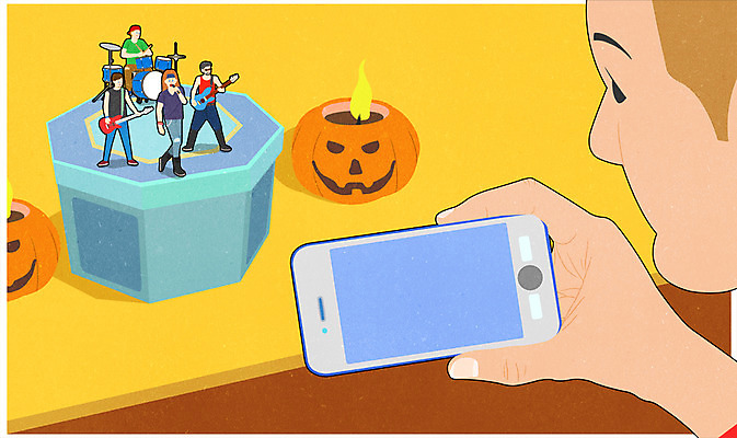 전신 PSD 남자 포스터 일러스트 초 서기 여러명 상반신 성인 스마트폰 촬영 공연 밴드 그룹 성냥갑 소인국 국내일러스트 음악 다수 모션 사람 이벤트 핸드폰 스마트기기 성냥 파일형식