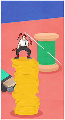 전신 PSD 남자 포스터 일러스트 한명 서기 성인 동전 광대 실타래 라이터 소인국 저글링 국내일러스트 1 돈 모션 사람 파일형식