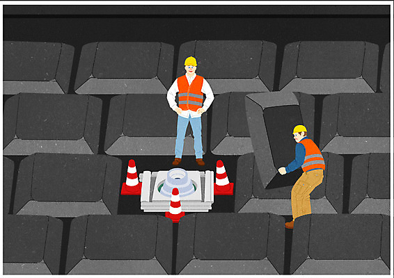 전신 PSD 남자 포스터 일러스트 공사 서기 성인 두명 건설현장 키보드 공사중 소인국 건설근로자 국내일러스트 직업 모션 건설업 사람 파일형식