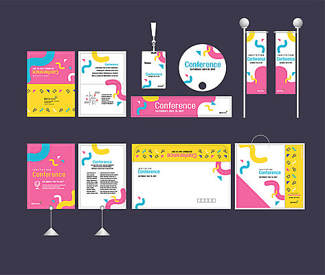 템플릿 배너템플릿 곡선 이벤트 사람없음 세트 컬러풀 쇼핑백 현수막 전단 엽서 초대장 패키지 사원증 박람회 손부채 기업홍보 소봉투 행사세트 행사템플릿 AI파일 배너 선 컬러 가방 비즈니스 편지봉투 카드_감사 편지 홍보물 파일형식 벡터