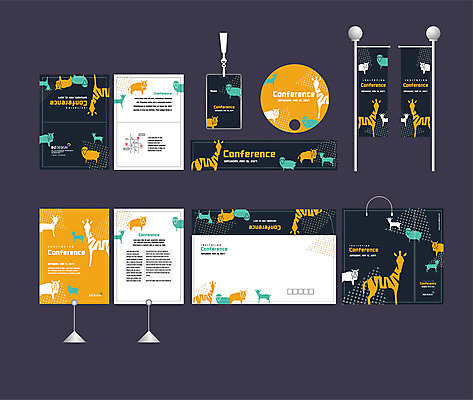 템플릿 배너템플릿 여러마리 염소 이벤트 사람없음 세트 쇼핑백 현수막 기린 전단 엽서 초대장 패키지 코뿔소 사원증 박람회 손부채 기업홍보 소봉투 행사세트 행사템플릿 AI파일 배너 다수 가방 비즈니스 포유류 편지봉투 카드_감사 편지 홍보물 파일형식 벡터