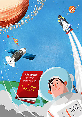 PSD 남자 일러스트 한명 상반신 성인 우주 행성 인공위성 우주비행사 우주선 여권 우주복 탐사 우주여행 우주탐사 국내일러스트 1 옷 여행 통신 사람 파일형식