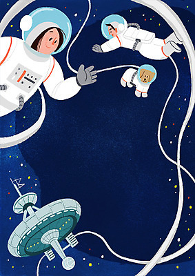 전신 PSD 한마리 여자 남자 별 일러스트 상반신 성인 두명 우주 우주비행사 개 우주복 탐사 우주정거장 우주탐사 국내일러스트 자연요소 1 옷 포유류 사람 파일형식