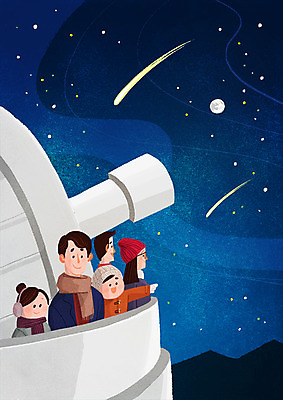 PSD 여자 남자 별 어린이 겨울 일러스트 서기 여러명 상반신 성인 달 유성 구경 관측 천체관측 관측소 국내일러스트 자연요소 계절 다수 모션 사람 파일형식