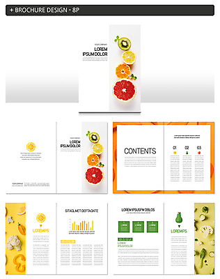 템플릿 ZIP 다이어트 채소 오렌지 과일 키위 팜플렛 사람없음 레몬 자몽 인디자인 INDD 이미지템플릿 건강 파일형식