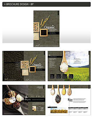 템플릿 ZIP 논 팜플렛 사람없음 숟가락 벼 쌀 오곡 흑미 인디자인 INDD 이미지템플릿 농업 곡류 수저 파일형식