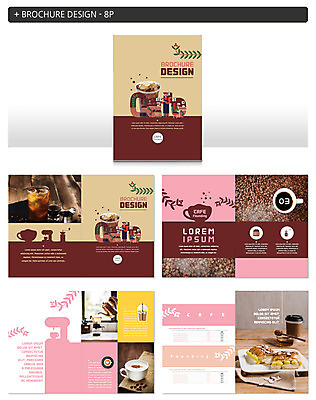 템플릿 ZIP 커피 디저트 팜플렛 사람없음 원두 아이스커피 인디자인 INDD 이미지템플릿 음료 음식 파일형식