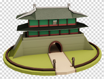 편집 편집이미지 건축물 고건축 서울 사람없음 3D소스 3D 성 숭례문 국보 입체 디지털합성 PNG 랜드마크 목업 로우폴리 편집소스 건축 한국 문화재 파일형식