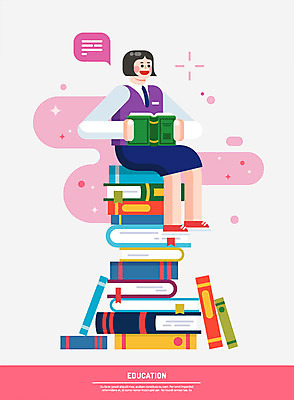 전신 학생 여자 교육 교복 일러스트 청소년 한명 앉기 책 독서 인포그래픽 국내일러스트 AI파일 1 옷 모션 사람 파일형식 벡터