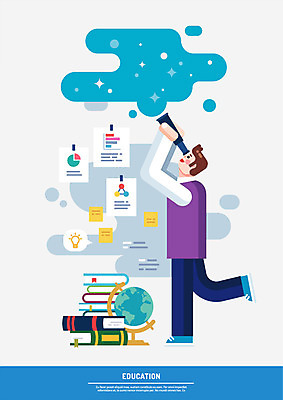 전신 학생 교육 남자 교복 일러스트 청소년 밤하늘 그래프 한명 서기 책 지구본 망원경 인포그래픽 국내일러스트 AI파일 1 옷 모션 하늘 사람 야간 파일형식 벡터