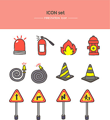 아이콘 불 경고 사람없음 표지판 위험 라인아이콘 소화기 소화전 경고등 소방호스 2D아이콘 AI파일 자연요소 컨셉 알림판 안전장비 소방 호스 파일형식 벡터