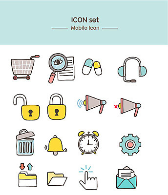 아이콘 시계 손가락 열쇠 모바일 자물쇠 사람없음 쇼핑 헤드셋 확성기 종 쓰레기통 이메일 편지 라인아이콘 검색 폴더 기어 2D아이콘 AI파일 손 음향기기 헤드폰 파일 파일형식 벡터