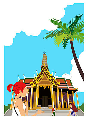 구름 여자 남자 행복 해외여행 여행 일러스트 태국 하늘 휴가 서기 상반신 성인 야외 세명 관광지 야자수 여행객 동남아시아 사원 즐거움 힐링 동남아여행 국내일러스트 AI파일 자연요소 나무 해외 감정 아시아 비즈니스 모션 사람 파일형식 벡터