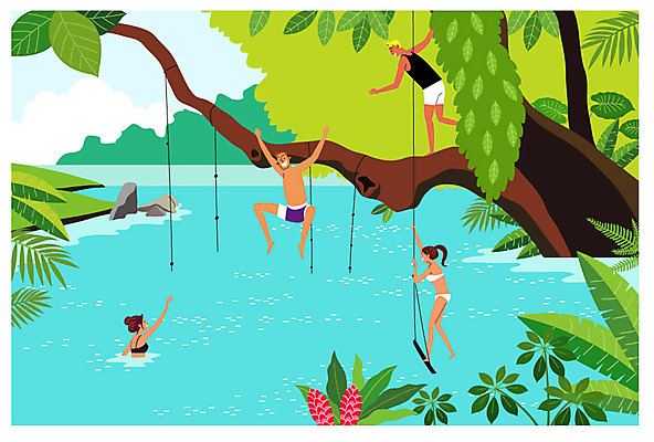 전신 나무 여자 남자 꽃 행복 호수 해외여행 여행 일러스트 물놀이 휴가 나뭇잎 서기 여러명 상반신 성인 야외 여행객 동남아시아 즐거움 다이빙 힐링 라오스 동남아여행 방비엥 국내일러스트 AI파일 식물 해외 감정 아시아 다수 잎 모션 놀이 사람 수영 수중스포츠 파일형식 벡터