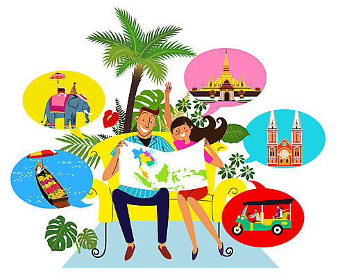 전신 커플 여자 남자 꽃 해외여행 여행 말풍선 지도 과일 일러스트 휴가 코끼리 바나나 앉기 성인 두명 강 야자수 여행객 동남아시아 파라솔 사원 배 힐링 동남아여행 수상시장 툭툭이 국내일러스트 AI파일 나무 식물 해외 아시아 교통수단 비즈니스 포유류 관계 모션 사람 시장 파일형식 벡터
