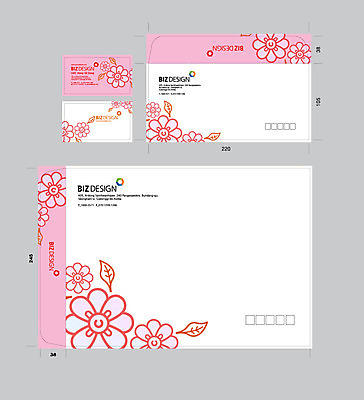 템플릿 분홍색 잎 꽃무늬 명함 명함템플릿 서류봉투 편지봉투 사람없음 세트 패키지 봉투템플릿 우편봉투 비즈디자인 봉투디자인 이미지템플릿 AI파일 식물 꽃 컬러 무늬 봉투 편지 우편물 파일형식 벡터