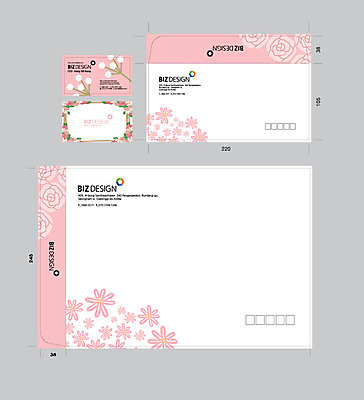 템플릿 꽃 분홍색 꽃무늬 명함 명함템플릿 서류봉투 편지봉투 사람없음 세트 패키지 봉투템플릿 우편봉투 비즈디자인 봉투디자인 이미지템플릿 AI파일 식물 컬러 무늬 봉투 편지 우편물 파일형식 벡터