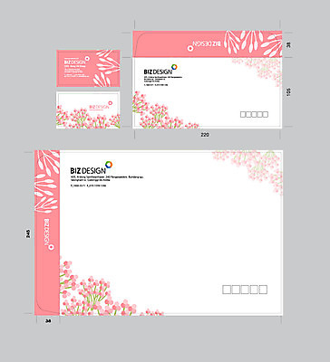 템플릿 꽃 분홍색 꽃무늬 명함 명함템플릿 서류봉투 편지봉투 사람없음 세트 패키지 봉투템플릿 우편봉투 비즈디자인 봉투디자인 이미지템플릿 AI파일 식물 컬러 무늬 봉투 편지 우편물 파일형식 벡터