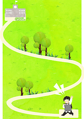 전신 PSD 나무 학생 교육 남자 길 일러스트 학교 청소년 한명 초원 스쿨라이프 언덕 등교 국내일러스트 식물 1 라이프스타일 사람 등하교 파일형식