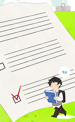 전신 PSD 학생 교육 남자 일러스트 학교 청소년 하늘 프레임 한명 초원 책 스쿨라이프 시험 등교 시험지 체크리스트 프레임일러스트 국내일러스트 1 라이프스타일 사람 등하교 파일형식