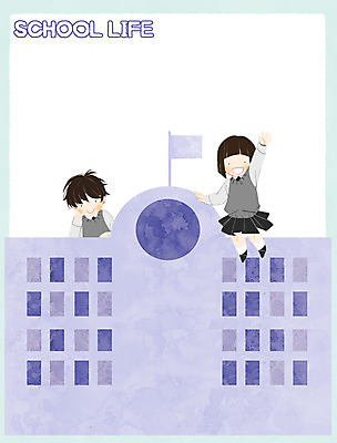 전신 PSD 학생 여자 교육 남자 일러스트 학교 청소년 프레임 상반신 두명 스쿨라이프 프레임일러스트 국내일러스트 라이프스타일 사람 파일형식