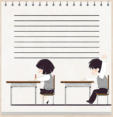 전신 PSD 학생 여자 교육 남자 일러스트 교실 학교 청소년 수업 프레임 앉기 두명 스쿨라이프 손들기 발표 질문 편지지 책상 프레임일러스트 국내일러스트 라이프스타일 가구 모션 사람 편지 파일형식