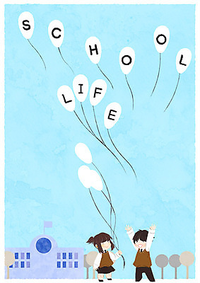 전신 PSD 나무 학생 여자 교육 남자 일러스트 학교 청소년 하늘 서기 두명 스쿨라이프 풍선 국내일러스트 식물 라이프스타일 모션 사람 파일형식