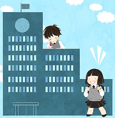 전신 PSD 구름 학생 여자 교육 남자 가방 일러스트 학교 청소년 서기 상반신 두명 책 연필 스쿨라이프 국내일러스트 자연요소 라이프스타일 잡화 모션 학용품 사람 필기구 파일형식