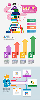 전신 여학생 여자 교육 교복 화살표 일러스트 전구 청소년 그래프 아이디어 한명 앉기 책 인포그래픽 기록 국내일러스트 AI파일 1 학생 옷 컨셉 모션 사람 파일형식 벡터