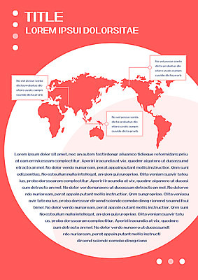 템플릿 내지 분홍색 세계지도 사람없음 빨간색 원형 프레젠테이션 문서템플릿 서식 레이아웃 문서 제안서 이미지템플릿 AI파일 도형 컬러 지도 세계 파일형식 벡터