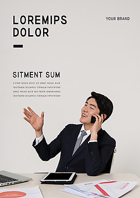 템플릿 표지 남자 한명 상반신 20대 성인 앞모습 한국인 비즈니스맨 프레젠테이션 문서템플릿 서식 레이아웃 문서 제안서 텔레마케팅 통화 성인남자한명만 이미지템플릿 AI파일 1 뷰포인트 비즈니스 모션 사람 동양인 청년 직장인 서비스업 남자한명만 성인남자만 파일형식 벡터